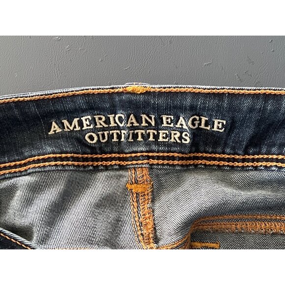 American Eagle Outfitters Kick Boot Jeans Size 6 Blue Denim Cowgirl Western Rode - Picture 2 of 13